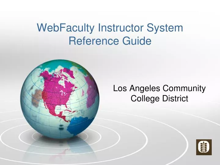 webfaculty instructor system reference guide