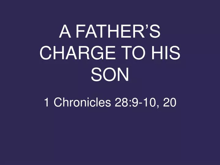 a father s charge to his son