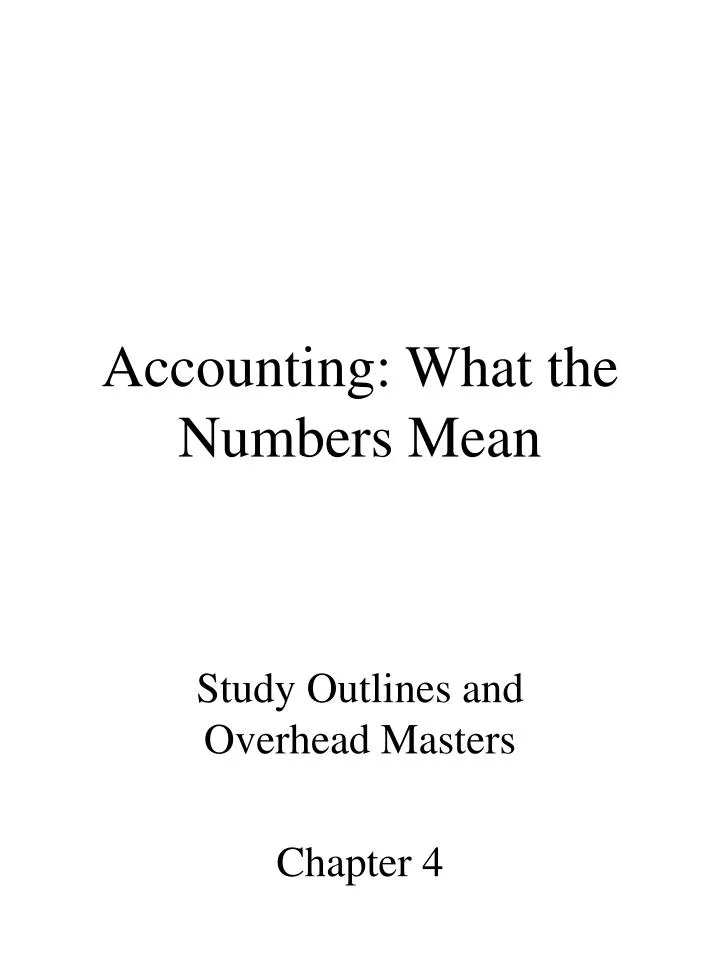 accounting what the numbers mean