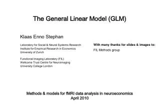 The General Linear Model (GLM)