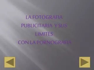 LA FOTOGRAFIA PUBLICITARIA Y SUS LIMITES CON LA PORNOGRAFIA