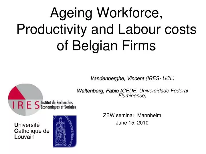 ageing workforce productivity and labour costs of belgian firms