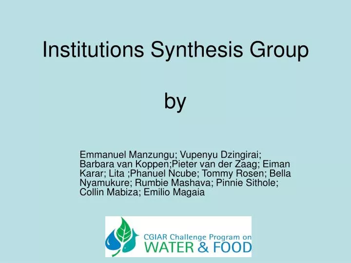institutions synthesis group by