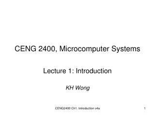 CENG 2400, Microcomputer Systems