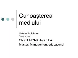 cunoa terea mediului