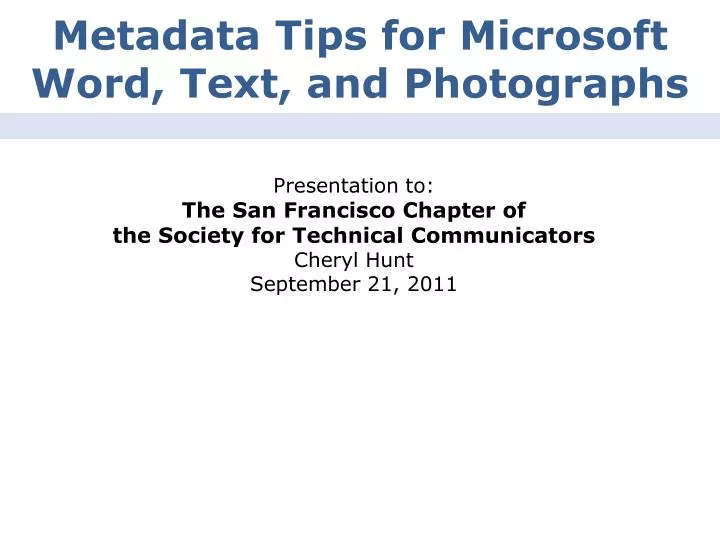metadata tips for microsoft word text and photographs