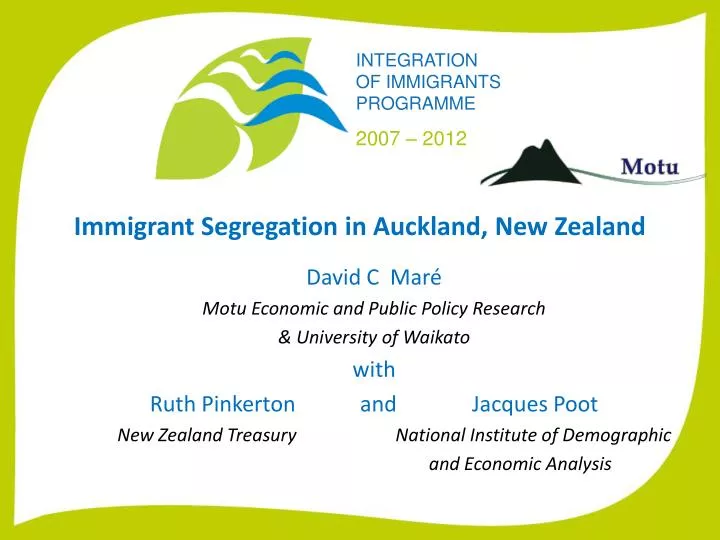 immigrant segregation in auckland new zealand