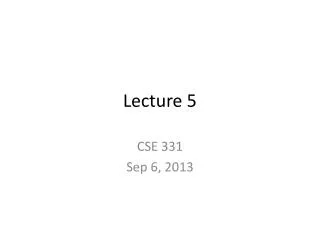 Lecture 5