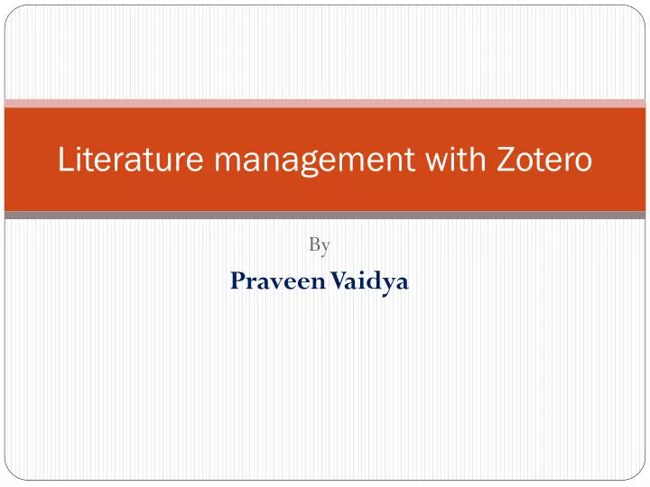 literature management with zotero