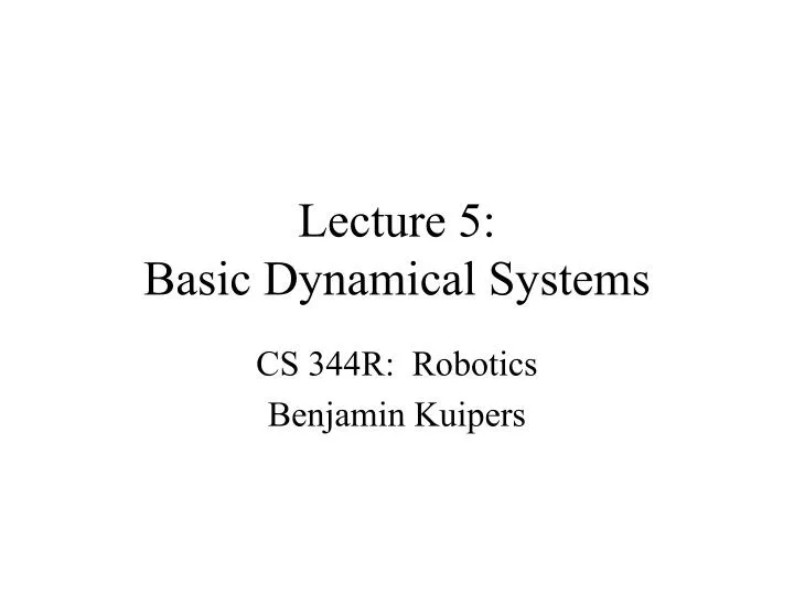 lecture 5 basic dynamical systems