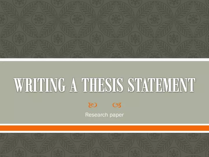 writing a thesis statement