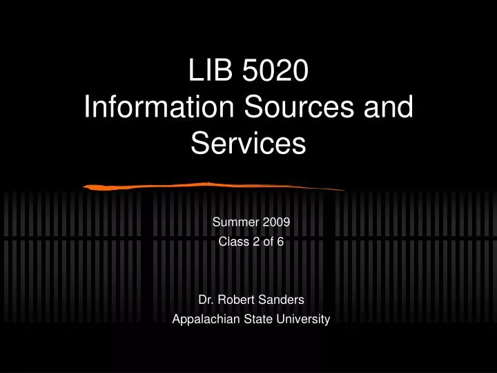 lib 5020 information sources and services