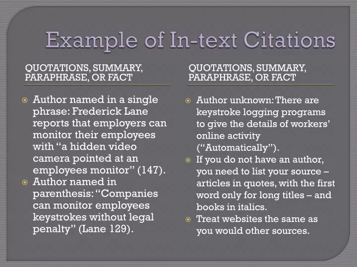 example of in text citations