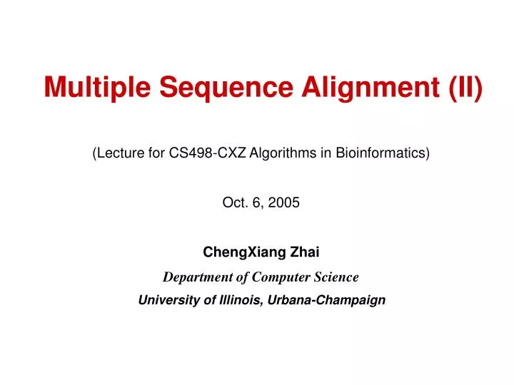 multiple sequence alignment ii