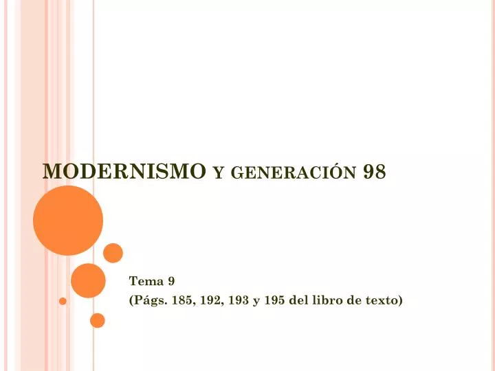 modernismo y generaci n 98