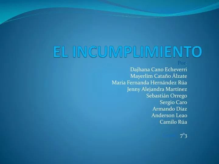 el incumplimiento