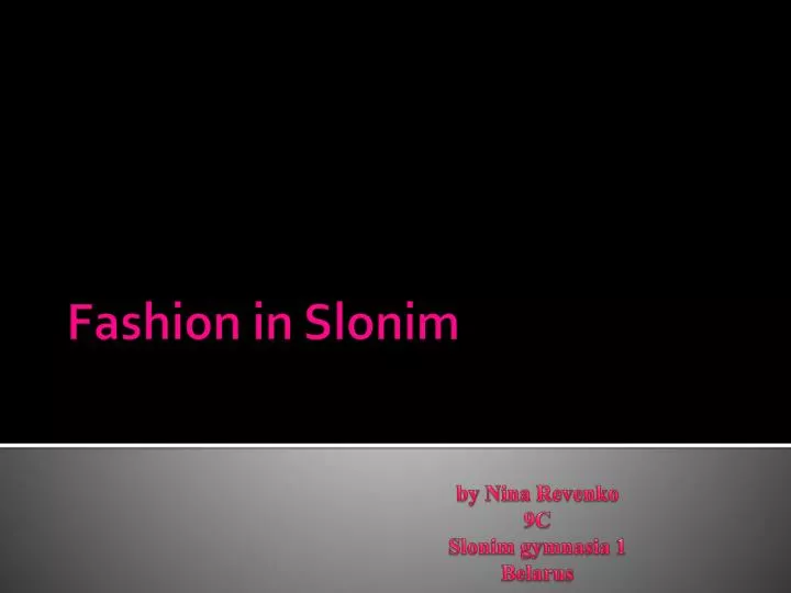 fashion in slonim