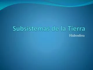 subsistemas de la tierra