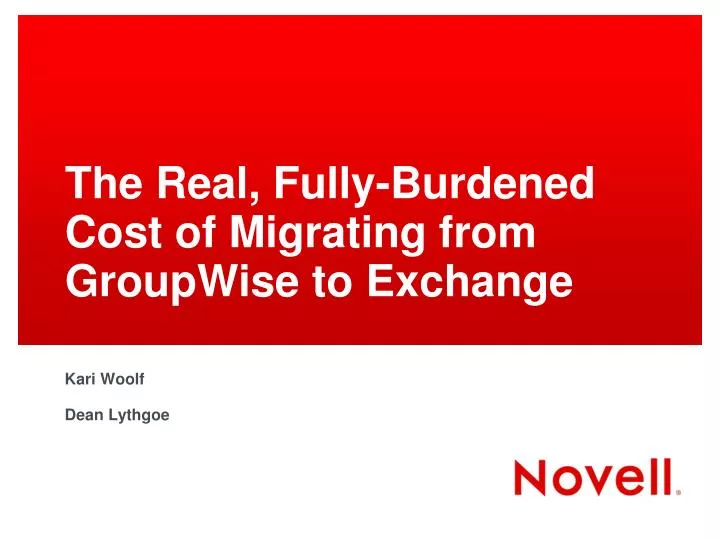 the real fully burdened cost of migrating from groupwise to exchange