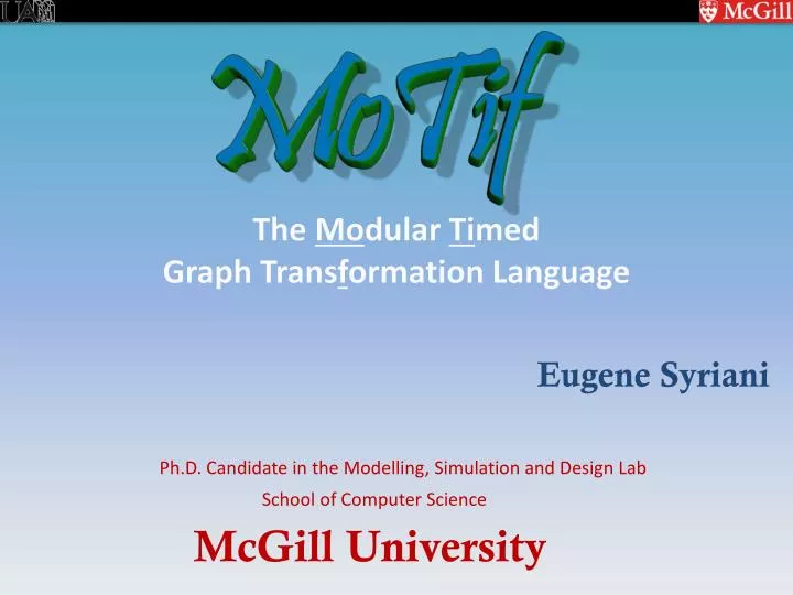 the mo dular ti med graph trans f ormation language