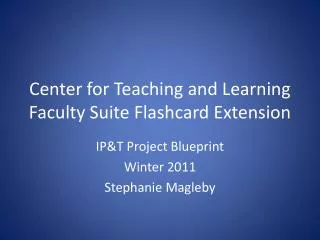 Center for Teaching and Learning Faculty Suite Flashcard Extension