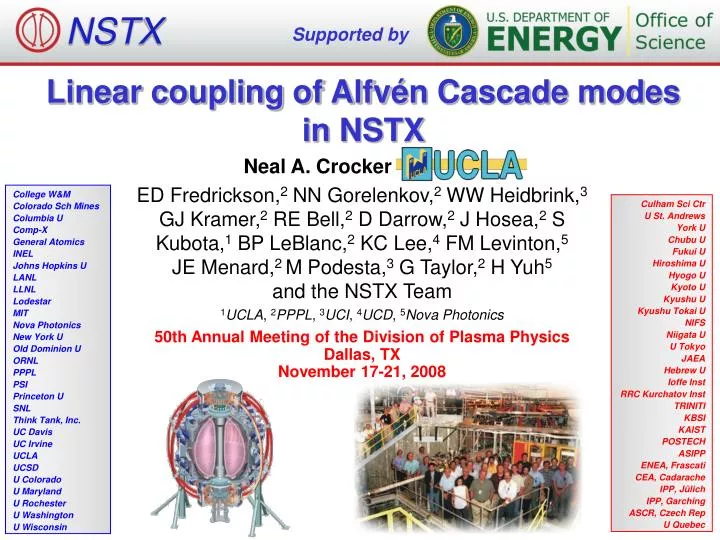 linear coupling of alfv n cascade modes in nstx