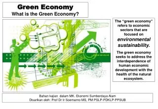 Green Economy What is the Green Economy?