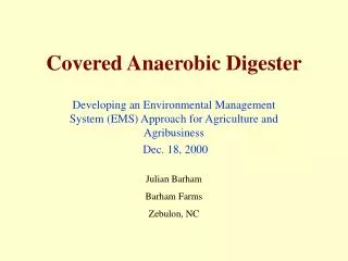 Covered Anaerobic Digester