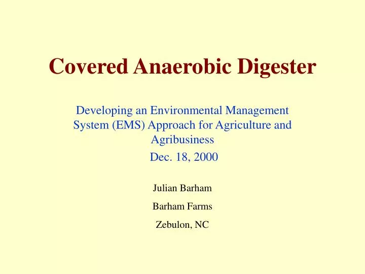 covered anaerobic digester