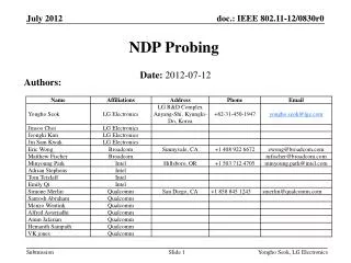 NDP Probing