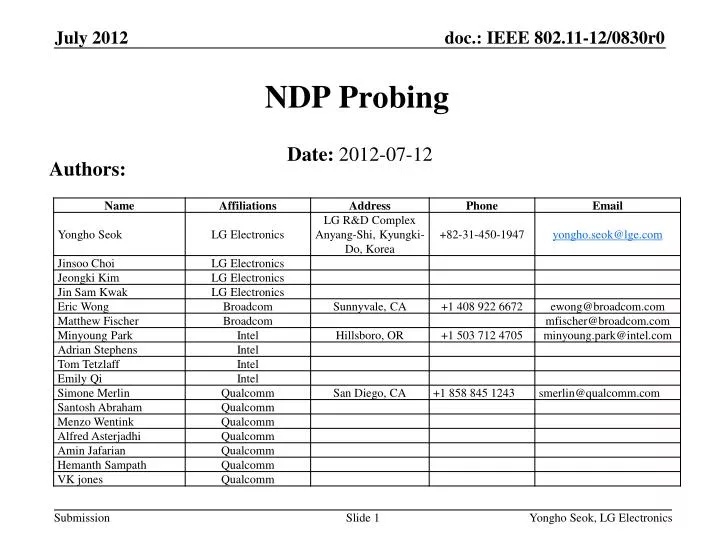 ndp probing