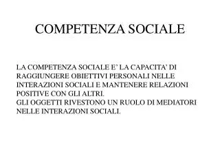 competenza sociale