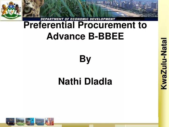 preferential procurement to advance b bbee by nathi dladla