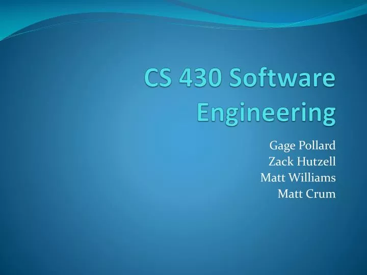 cs 430 software engineering