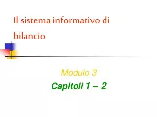 il sistema informativo di bilancio