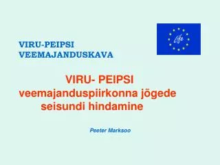 viru peipsi veemajanduskava viru peipsi veemajanduspiirkonna j gede seisundi hindamine
