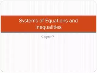 systems of equations and inequalities