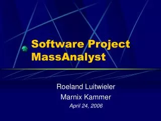 Software Project MassAnalyst