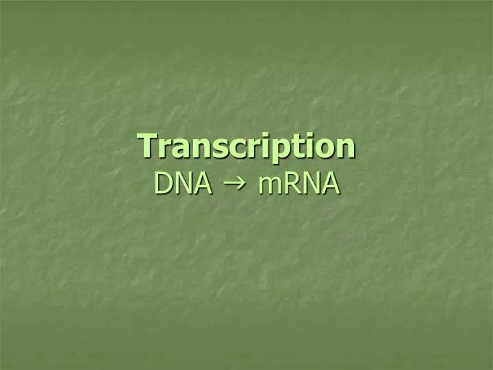 transcription dna g mrna