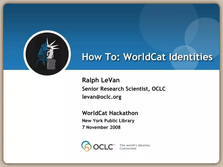 how to worldcat identities