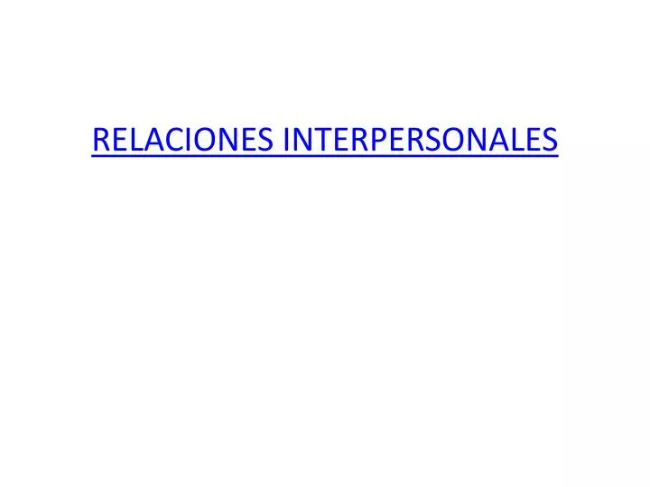 relaciones interpersonales