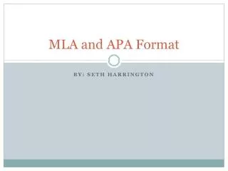 mla and apa format