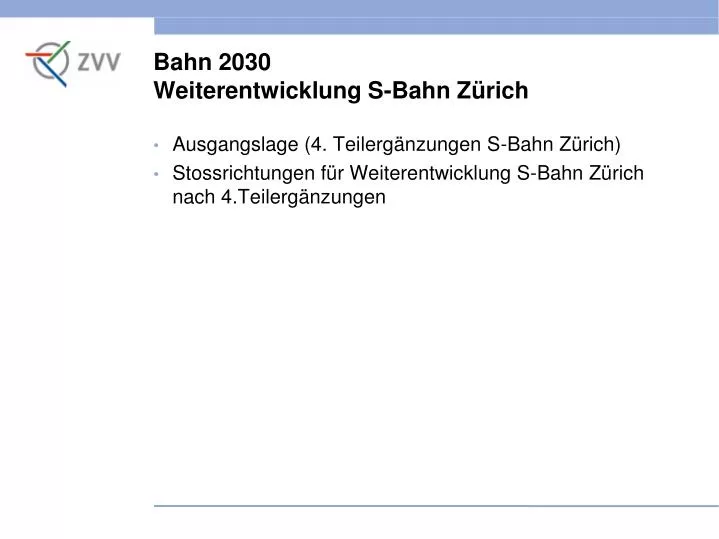 bahn 2030 weiterentwicklung s bahn z rich