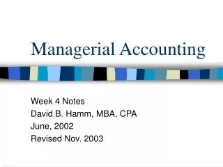 Managerial Accounting