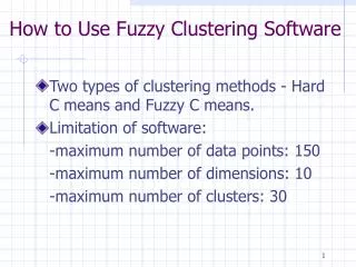how to use fuzzy clustering software