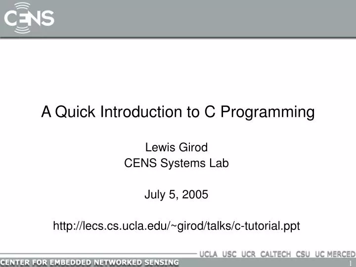 a quick introduction to c programming