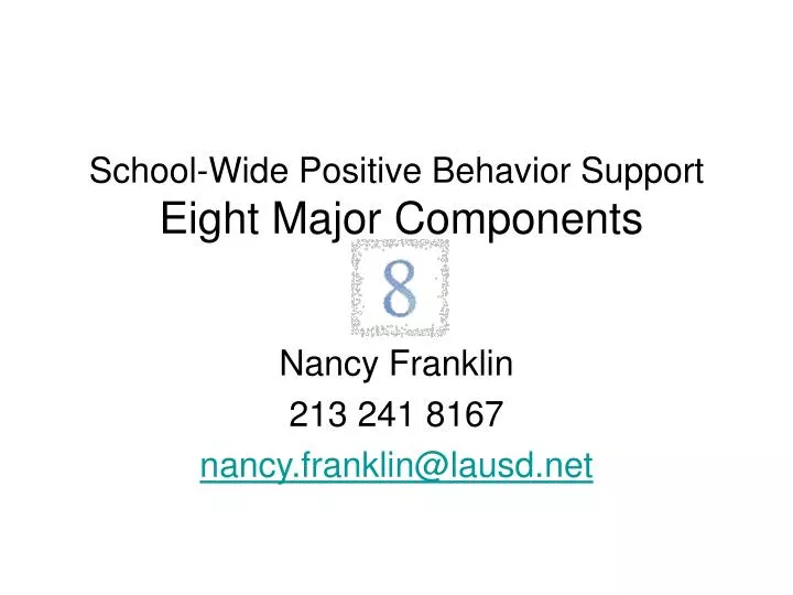 school wide positive behavior support eight major components