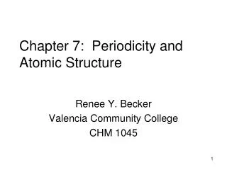 chapter 7 periodicity and atomic structure