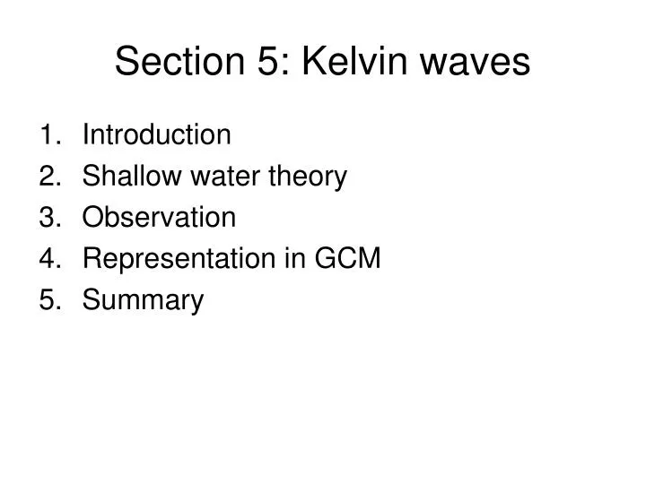 section 5 kelvin waves