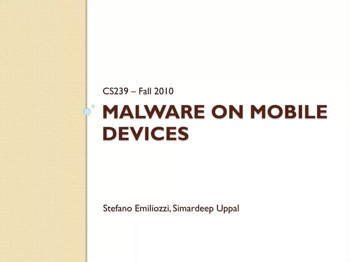 malware on mobile devices